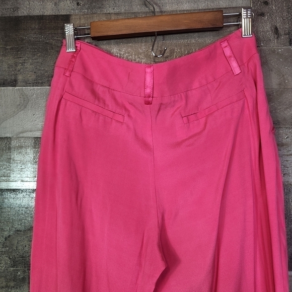 New Alice + Olivia Arthur Silk Blend Crepe Pants in Strawberry 4 - Picture 6 of 8